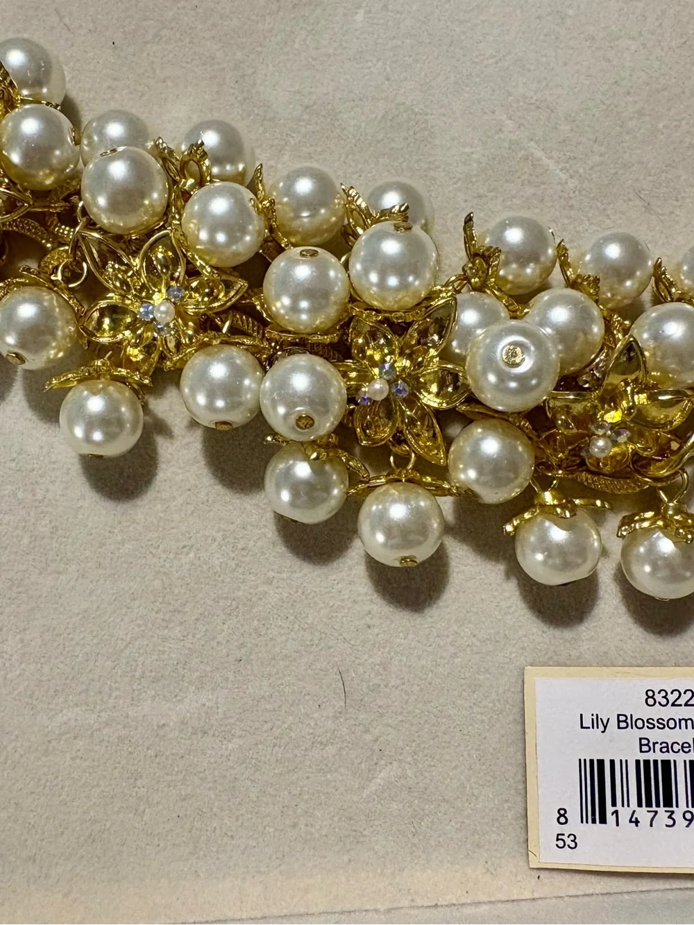 Julia Knight Lily Blossom Pearl Cluster Bracelet – Gold – NWT